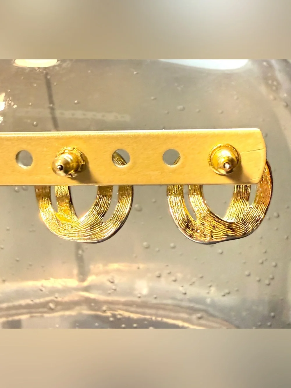 Vintage Monet Signed Celtic Knot Gold Tone Stud Earrings
